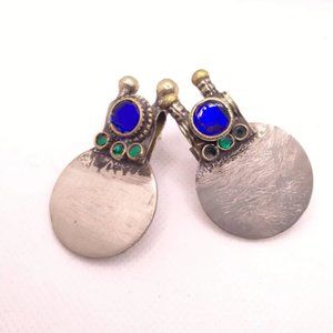 Vintage Afghan Coins Style Earrings, Tribal Earrings,Traditional HandmadeJewelry